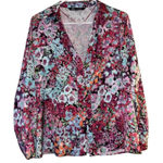 ZARA  Women's Floral Print Satin‎ Blouse Multicolor Size M Casual Photo 0