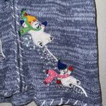 Womens M Holiday Christmas Vest Polar Bear Embroidered Sequined Cottage Festive Blue Size M Photo 3