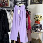 ZARA  Lilac Lavender Purple High Waist Wide Leg Tailored Trousers Photo 2