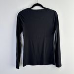 Vince  Long Sleeve Deep Scoop Neck Top in Black Photo 6