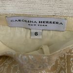 Carolina Herrera Beige And Silver Print Pencil Skirt Italian Made In Size 6 Photo 5