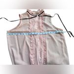 Pleione Sheer Sleeveless Blouse Blush Pink With Ruffles And Tie Size XL Formal Photo 6