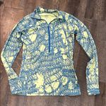 Nike  Pro Half Zip Pullover Womens Medium Yellow Blue Lace Hyperwarm‎ Long Sleeve Photo 0