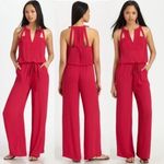BCBGMAXAZRIA  Red Hot Cut Out Calhoun Jumpsuit Size Small New Photo 1
