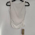 NWT OGL Move Ribbed Ruched Side Tank Top in White Built Photo 2