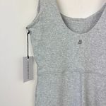 We Wore What  Henley Flare Leg Jumpsuit Gray Stretch Cotton Athleisure Small NWT Photo 10