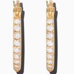 Crystal Haze NWT Mini Serena Hoops in Gold Sparkly Rhinestone Hoop Photo 1