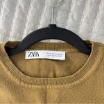 ZARA  Ribbed Knit Cropped Long Sleeve Top Moss Medium Photo 9