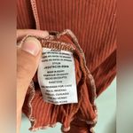 Almost Famous  Grunge 90s Y2K Skin Tight Rust Long Sleeve Ribbed Ruffle Top Sz M Photo 4