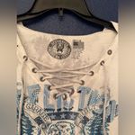 Affliction American Customs God Built Women's White Gray Hoodie Size Medium Photo 5