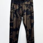 Zyia Bronze Hendrix Metallic Pocket Drawstring Luxe 7/8 Legging Athletic Active Photo 1