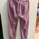 J.Crew Cameron slim Plaid crop Pink and White Pants size 6 Photo 1