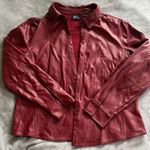 NY Jeans Red Faux Leather Jacket Photo 0
