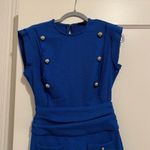 Inc international  Concepts Cobalt Blue Double Breasted Military Jumpsuit Size 2P Photo 2