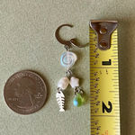 Handmade quality Czech glass beads mix & natural freshwater pearls & fish dangle earrings🩵🐟 Photo 5