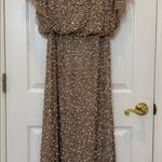 Mac Duggal NWT 14523 Beige Beaded Mesh Cape Gown Size 6 Photo 7