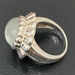 Sterling Silver Vintage 925 Signed  Chalcedony Natural Stone Ring Size 6.5 Photo 7