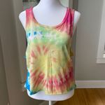 Black Matter  Pink Yellow Tie Dye Cropped Muscle Tank 100% Cotton Size Small Photo 1