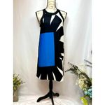 365 Art Marella Marea Abstract Print Sleeveless Dress Blue Black 4 Photo 3