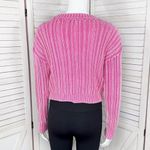 Aeropostale Cropped Cable Knit Sweater Distressed Pink XS Photo 3