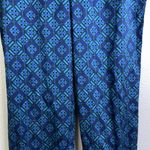 St John Size Medium Ankle Pants Blue Silk Blend Pull On Pockets Twill Stretch Photo 3