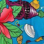 Hilo Hattie Hawaiian Shirt Button Down Blue Floral Vintage Shirt Size L Photo 4