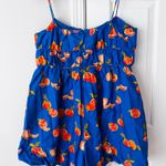 Farm Rio Orange Printed Smocked Sleeveless Romper, Size XL Photo 11