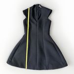 Alexis  XS Black Quilted Skater Mini Modern Sophisticated Architectural Chic Photo 8