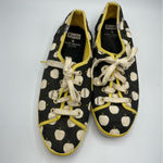 Keds Kate Spade X  Black White & Yellow Apple Print Lace Up Flats Sneakers 8.5 Photo 3