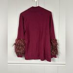 Alfani  Plus Size Faux-Fur-Cuff Mock Neck Tunic Red Sweater Top XL Holiday Winter Photo 6