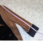 American Vintage Vintage Pennylane Suede Boucle Trim Double Breasted Long Coat Brown and Black Photo 5