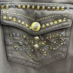 One 5 One  Brown Rhinestone Embellished 5 Pocket Low Rise Stretch Pants Womens 10 Photo 12