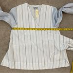 Ganni  Striped Wrap Blouse White Blue FR 36 US 4 Photo 8