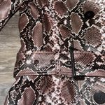 AQUA  Snake Print Faux-Leather Trench Coat Photo 4