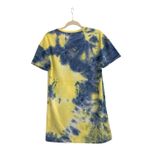Elodie  Dress Tie Dye Blue Yellow Crew Neck T Shirt Dress Size Women's Small Photo 2