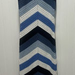 Young Fabulous and Broke  crochet Chevron Maxi Dress Blue/White Sz S Beach Vacation Photo 0