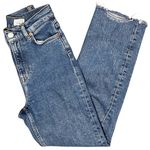 & Other Stories & Other Stories High Rise Straight Leg Raw Hem Cropped Jeans Medium Wash Size 24 Photo 9