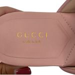 Gucci GG Logo Marmont Leather Thong Flat Sandals Pink Gold Size 37.5 Photo 11