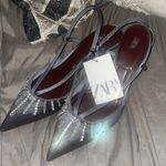 ZARA  RHINESTONE SLING BACK HEELS Photo 5