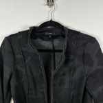 Drew Cotton Raw Edge Soft Muted Camo Open Fitted Jacket EUC Black Grey XS Photo 2
