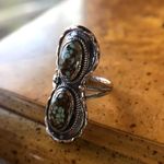 Royston Blue Horizon Turquoise Sterling Silver Horseshoe Ring Size 7 Photo 3