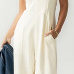 Anthropologie Daily Practice Horizon Wide-Leg Knit Jumpsuit Ivory Size XS Photo 0