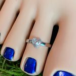 Heart faceted CZ sterling silver toe/midi ring Photo 2