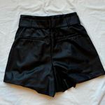 ZARA Black faux leather shorts with belt detailing l shorts Photo 1
