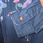 Sunbelt Denim Vintage Floral Painted Denim Shirt Shacket Size Medium Photo 4