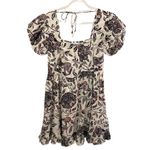 House of Harlow 1960 Puff Sleeve Smocked Mini Dress Size Medium - New with Tags 687P Photo 3