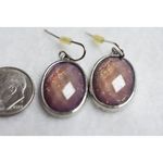 Source Unknown Retro Chic Sparkling Beveled Amber Stone Silver Tone Like New Earrings Photo 1