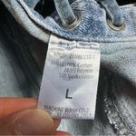 Akira  Rhinestone Embellished Side Tie Strapless Denim Top Womens Large Blue Photo 3