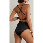 Good American New! GOOD‎ AMERICAN
Vacay belted stretch-satin swimsuit Black Sz 1 Small $119 Photo 1