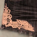 Almost Famous raw hem distressed dark denim jean shirt size 5 Photo 1